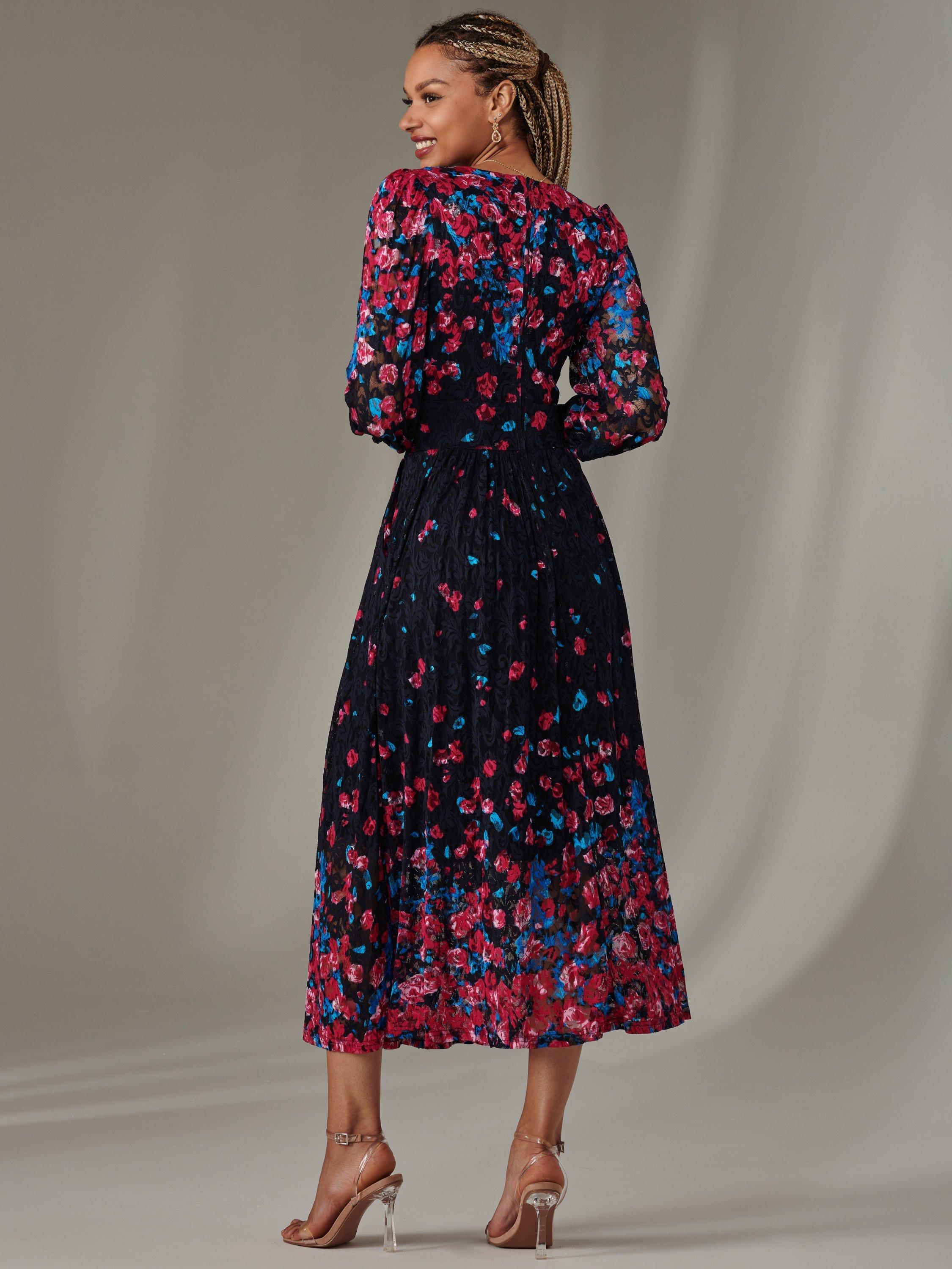 Product image 2 of 6, which shows Jolie Moi Dali Lace Maxi Dress, Pink/Multi, 8