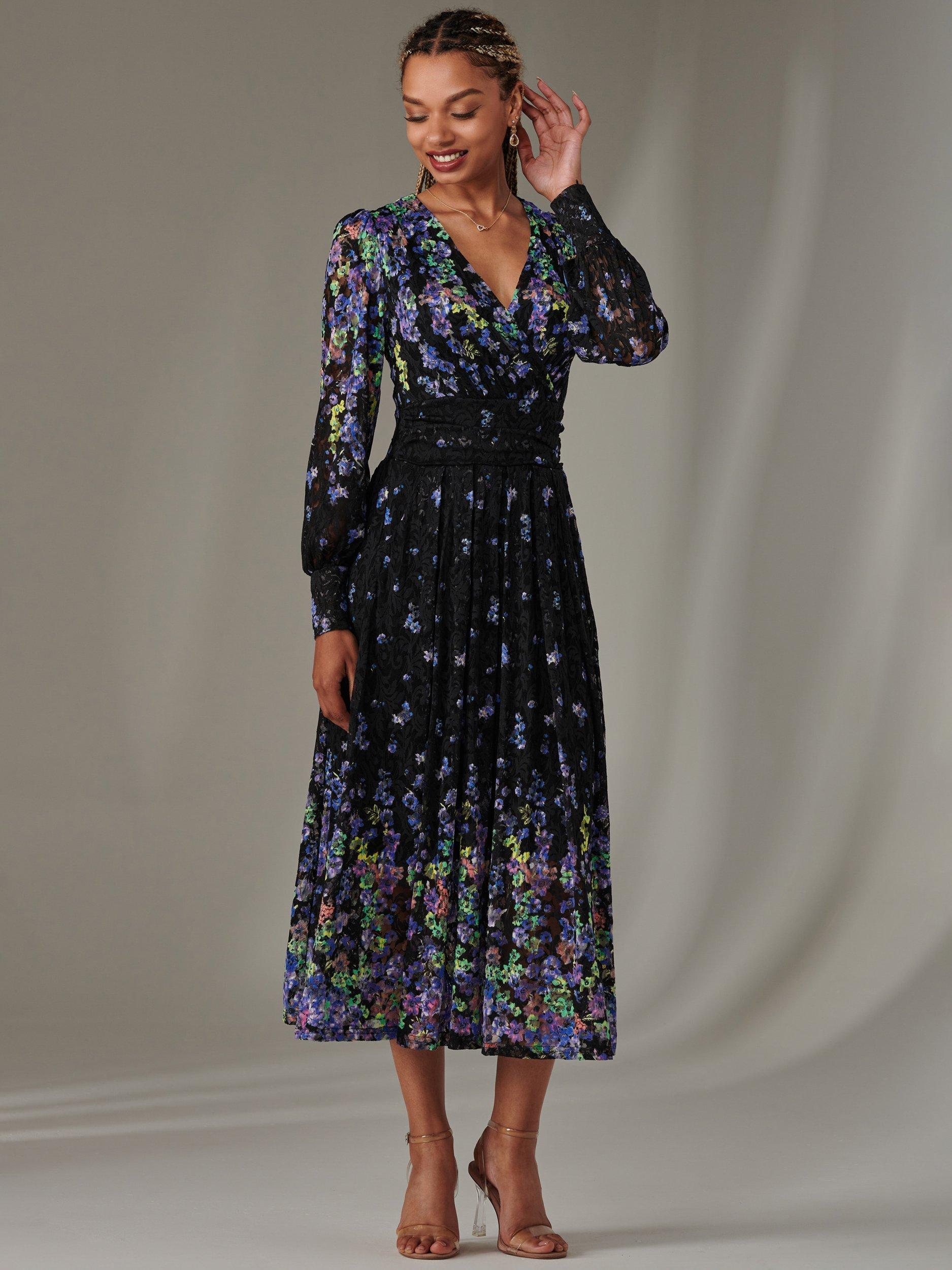 Product image 5 of 6, which shows Jolie Moi Dali Lace Maxi Dress, Purple/Multi, 8