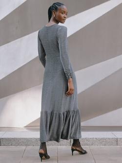 Albaray Glitter Tiered Hem Maxi Dress, Silver - view 2, Silver