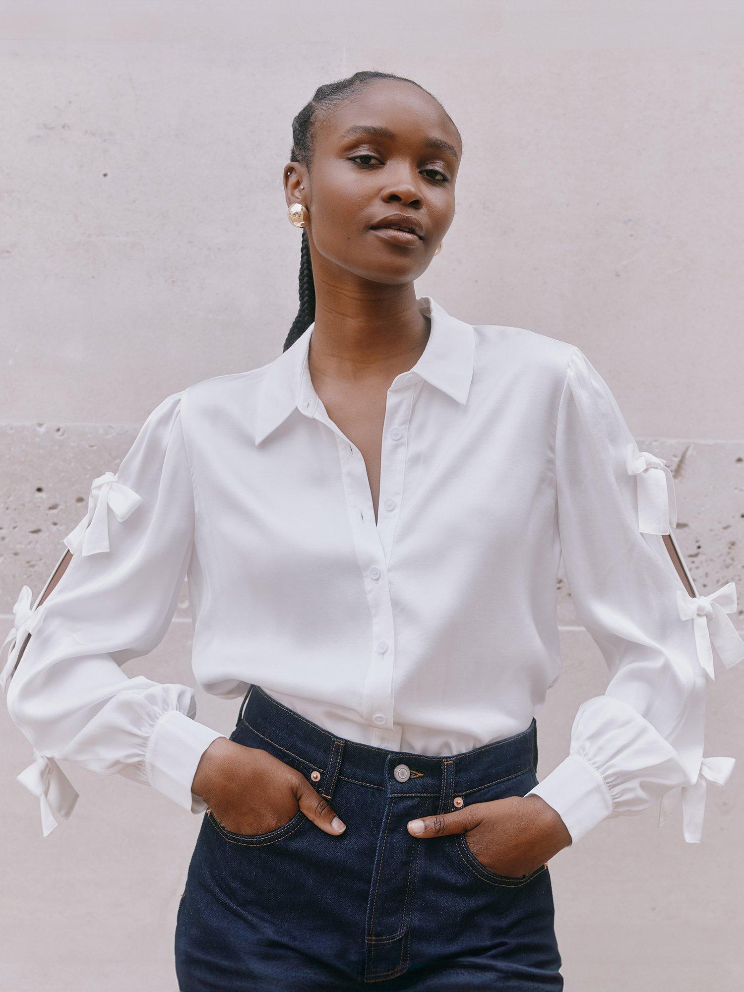 Albaray Bow Sleeve Blouse, Cream