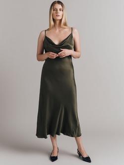 Ghost Ruby Cowl Neck Slip Dress, Dark Green