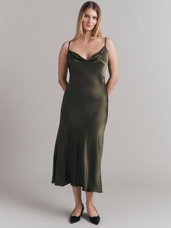 Ghost Ruby Cowl Neck Slip Dress - view 2, Dark Green