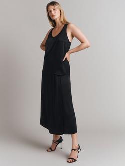 Ghost Aleya Faux Wrap Satin Midi Skirt - view 2, Black