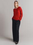 Ghost Alix Long Sleeve Satin Top, Red