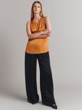 Ghost Kate Sleeveless Satin Top, Orange