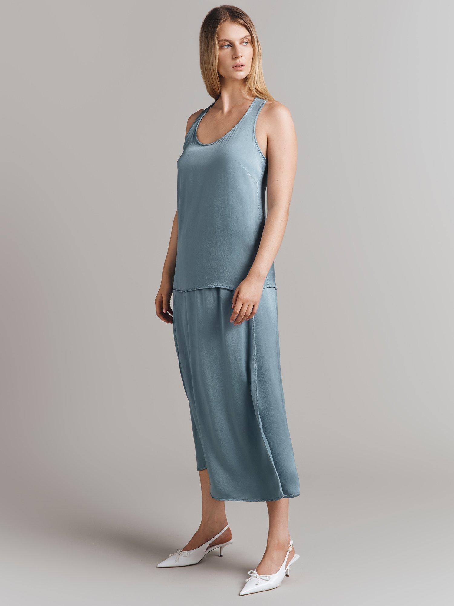 Product image 2 of 4, which shows Ghost Sade Satin Cami, Slate Blue, XS