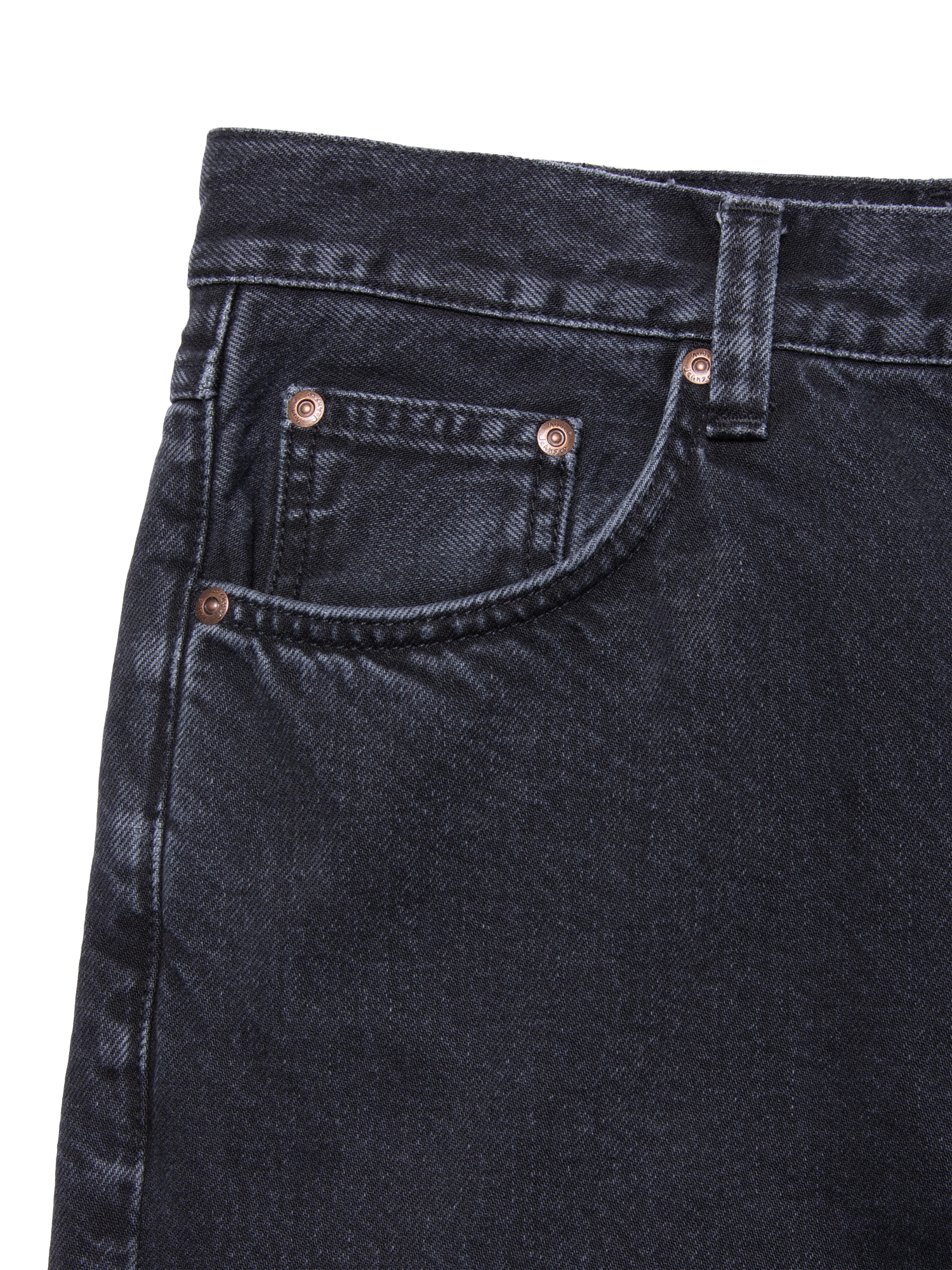 Product image 3 of 4, which shows Nudie Jeans Rad Rufus Straight Leg Jeans, Black Vintage, 30R