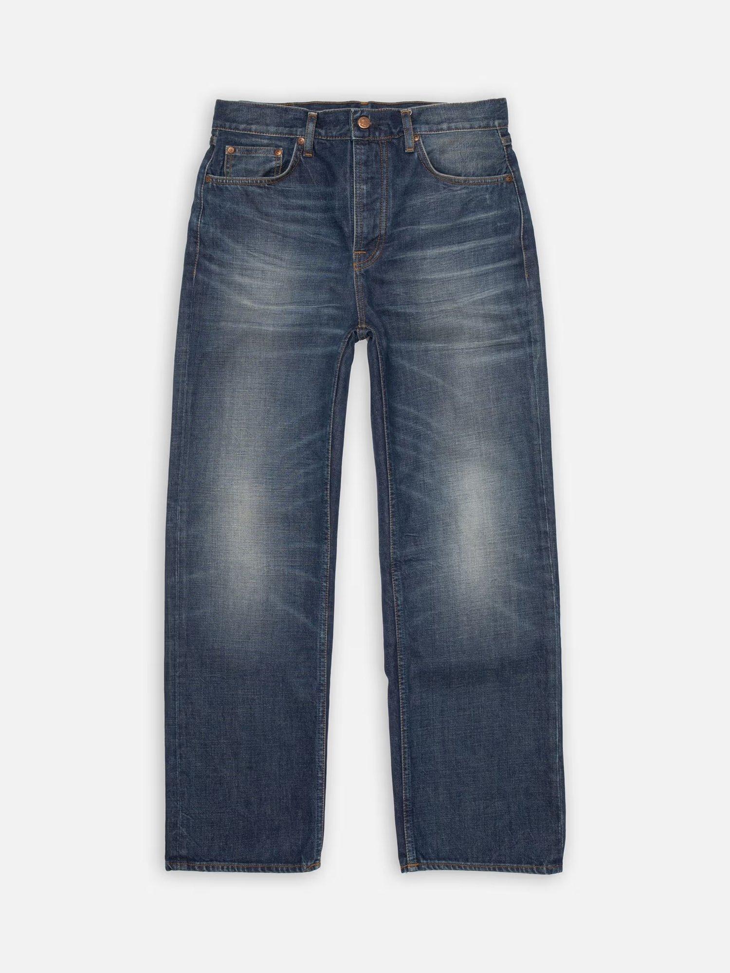 Nudie Jeans Tuff Tony Wide Leg Loose Fit Jeans, Washed Blue