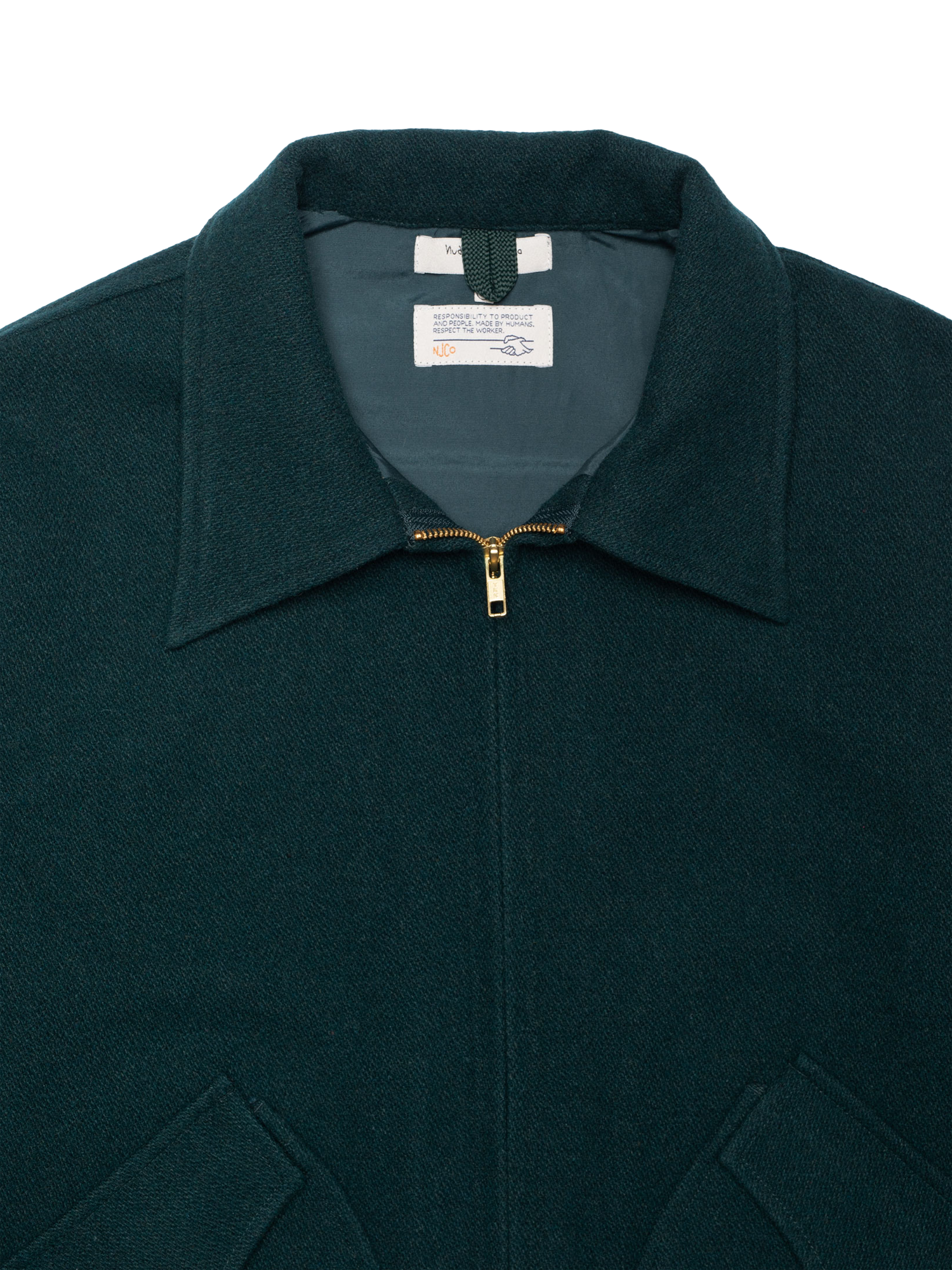 Product image 2 of 6, which shows Nudie Jeans Blake Wool Jacket, Racing Green, S