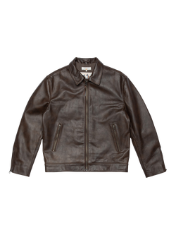 Nudie Jeans Eddy Rider Leather Jacket, Dark Brown