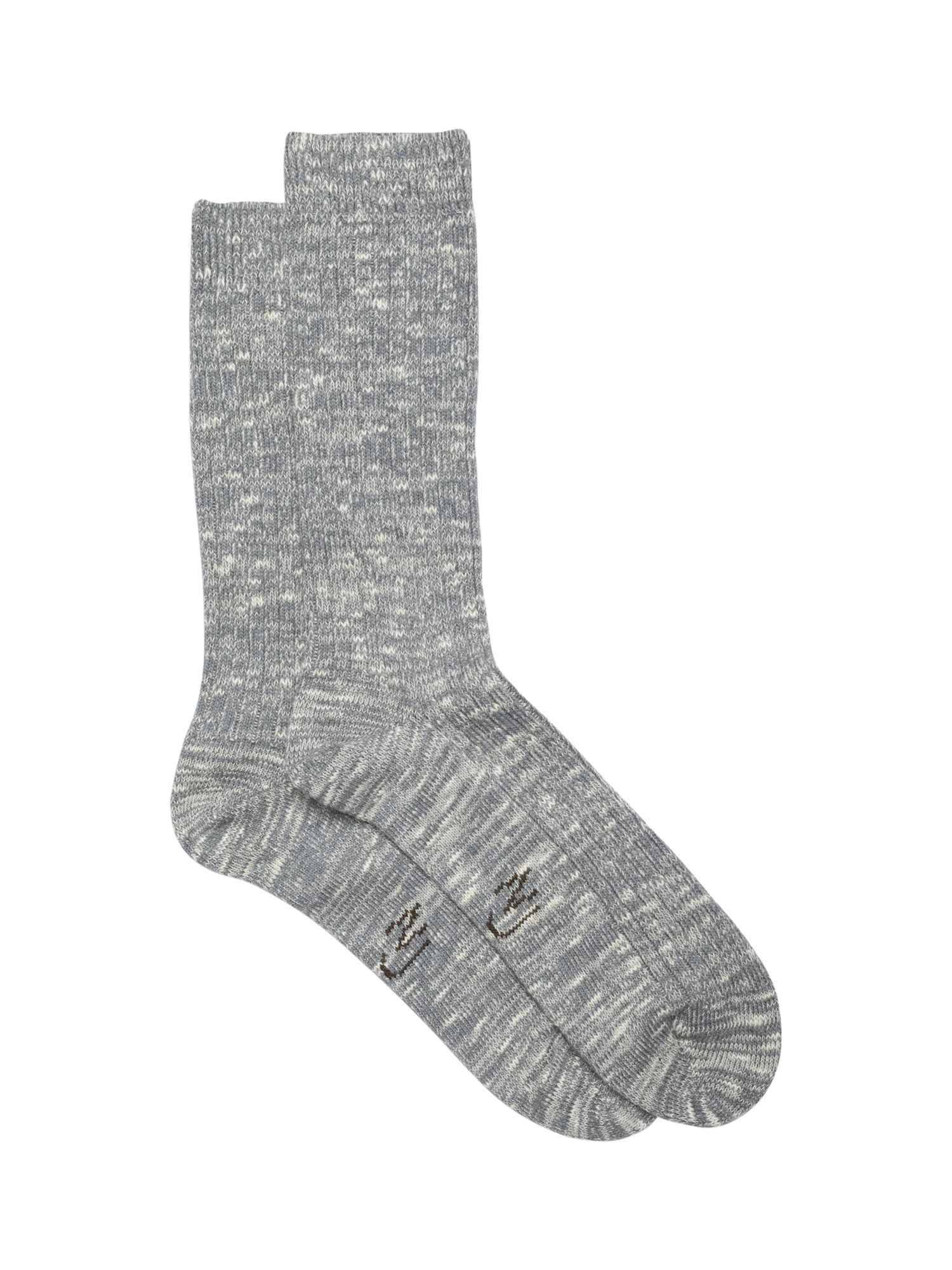Nudie Jeans Rasmusson Rib Socks, Grey Melange, One Size