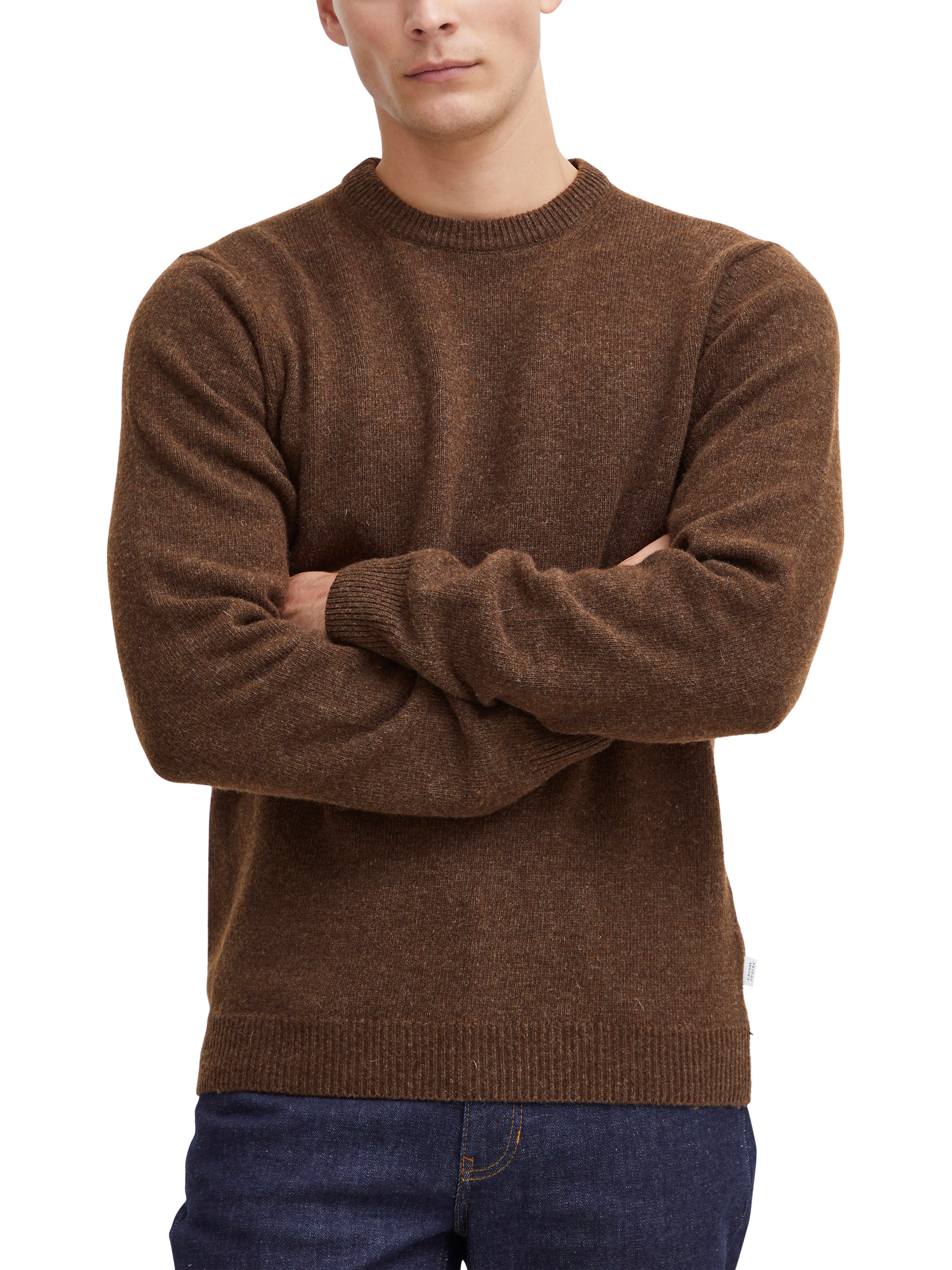 Casual Friday Karl Crew Neck Bounty Knit, Demitasse Melange