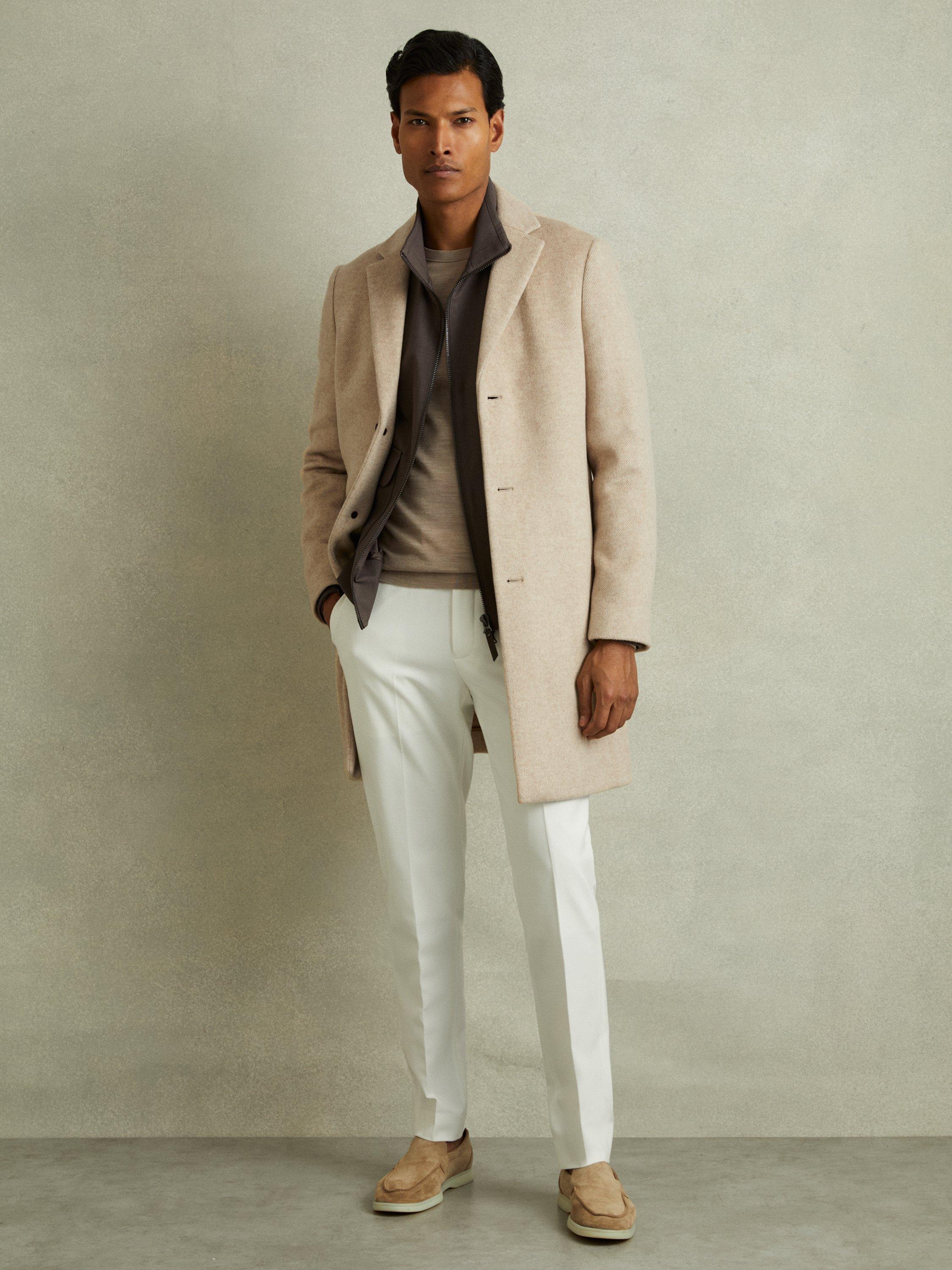 Reiss Gable Wool Overcoat, Oatmeal