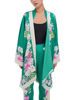 Raishma Amora Floral Kimono - view 2, Green