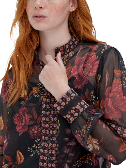 Raishma Aspen Floral Shirt, Black, Black