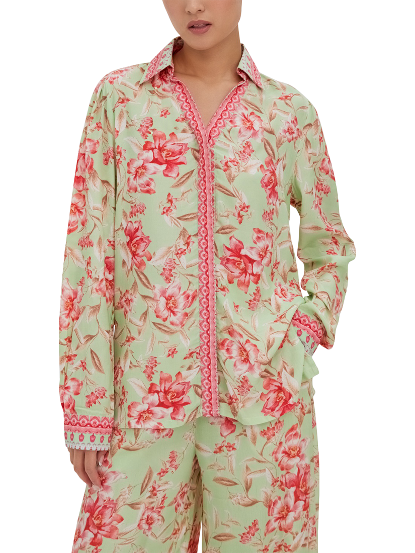 Product image 1 of 3, which shows Raishma Naomi Floral Shirt, Green, 8