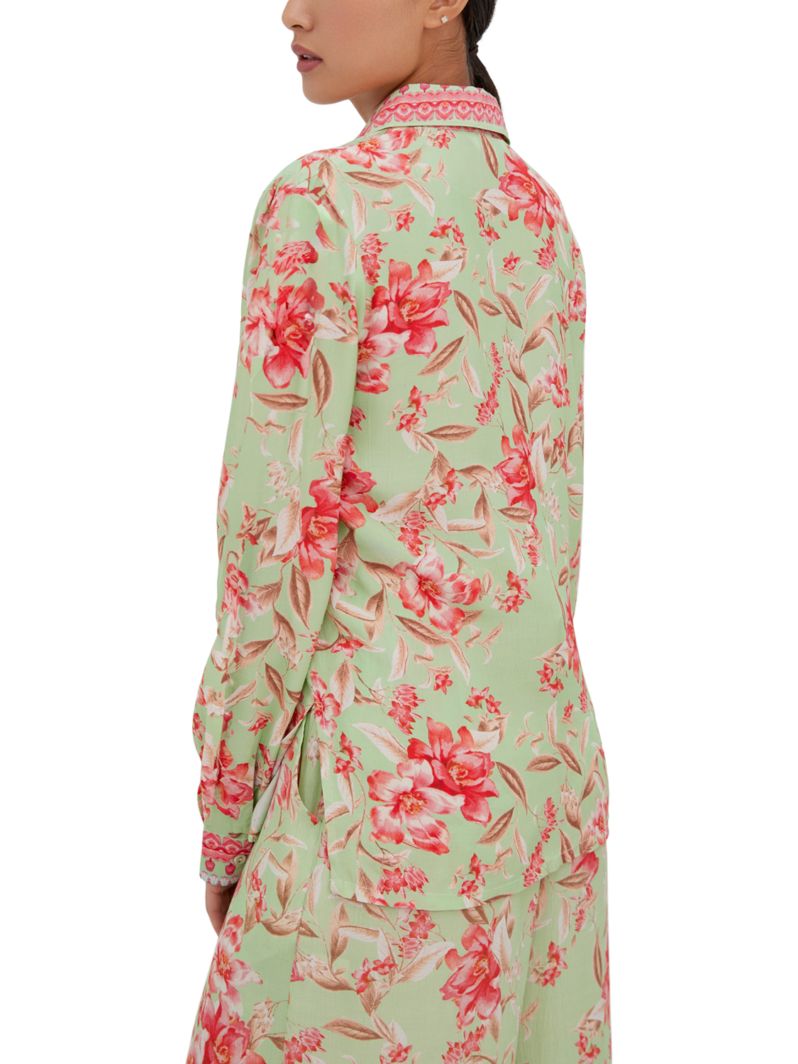 Product image 3 of 3, which shows Raishma Naomi Floral Shirt, Green, 8