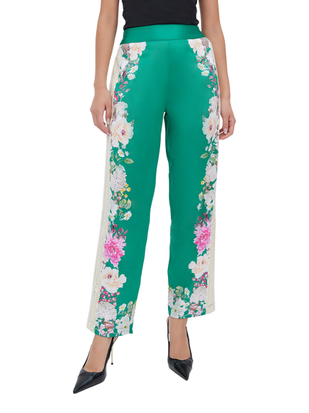 Raishma Amora Floral Trousers, Green, Green