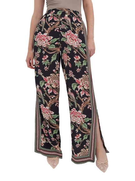Raishma Hallie Floral Trousers, Black, Black
