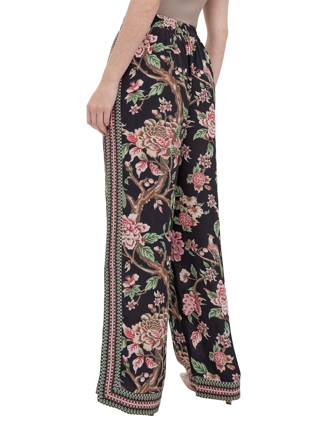 Product image 3 of 3, which shows Raishma Hallie Floral Trousers, Black, 10