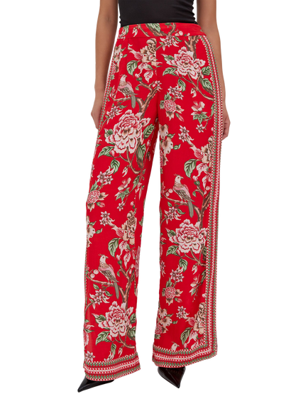 Raishma Hallie Floral Trousers, Red, Red