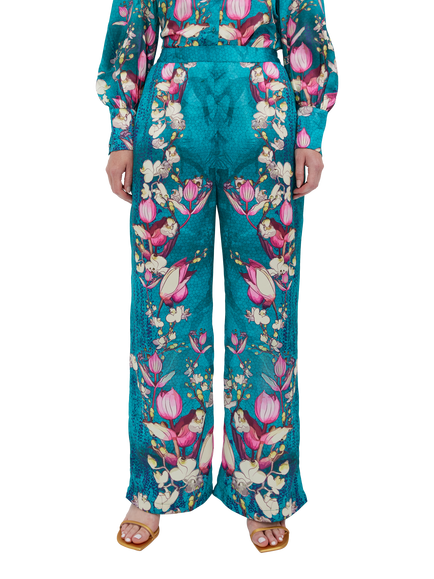 Raishma Lauren Floral Trousers, Blue