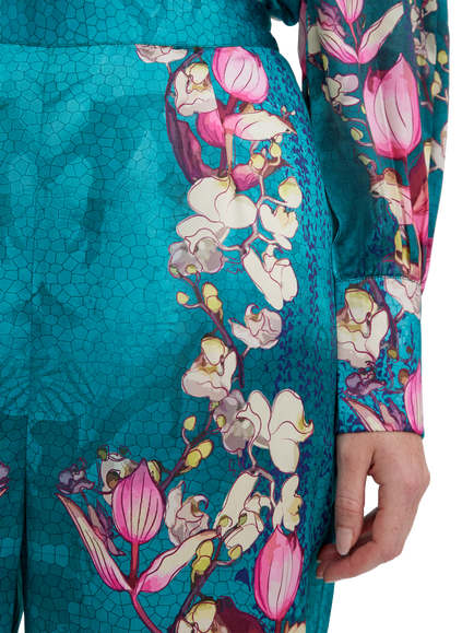 Raishma Lauren Floral Trousers - view 2, Blue
