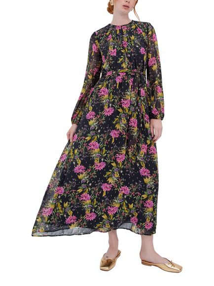 Raishma Annalise Floral Dress, Black, Black