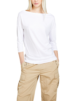 SISLEY Boat Neck T-Shirt, White