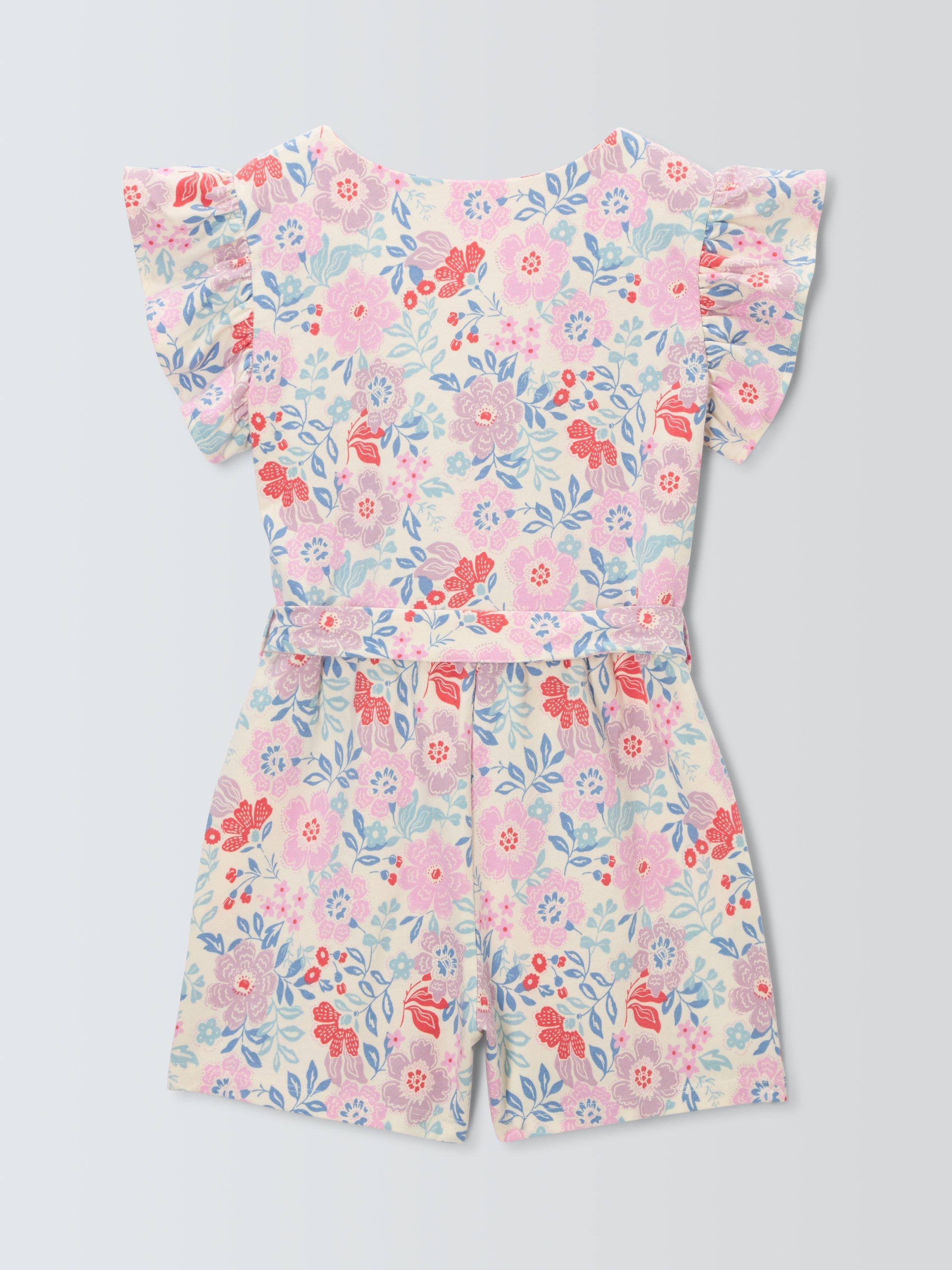 Product image 7 of 7, which shows John Lewis Kids' Floral Belted Playsuit, Multi, 2 years