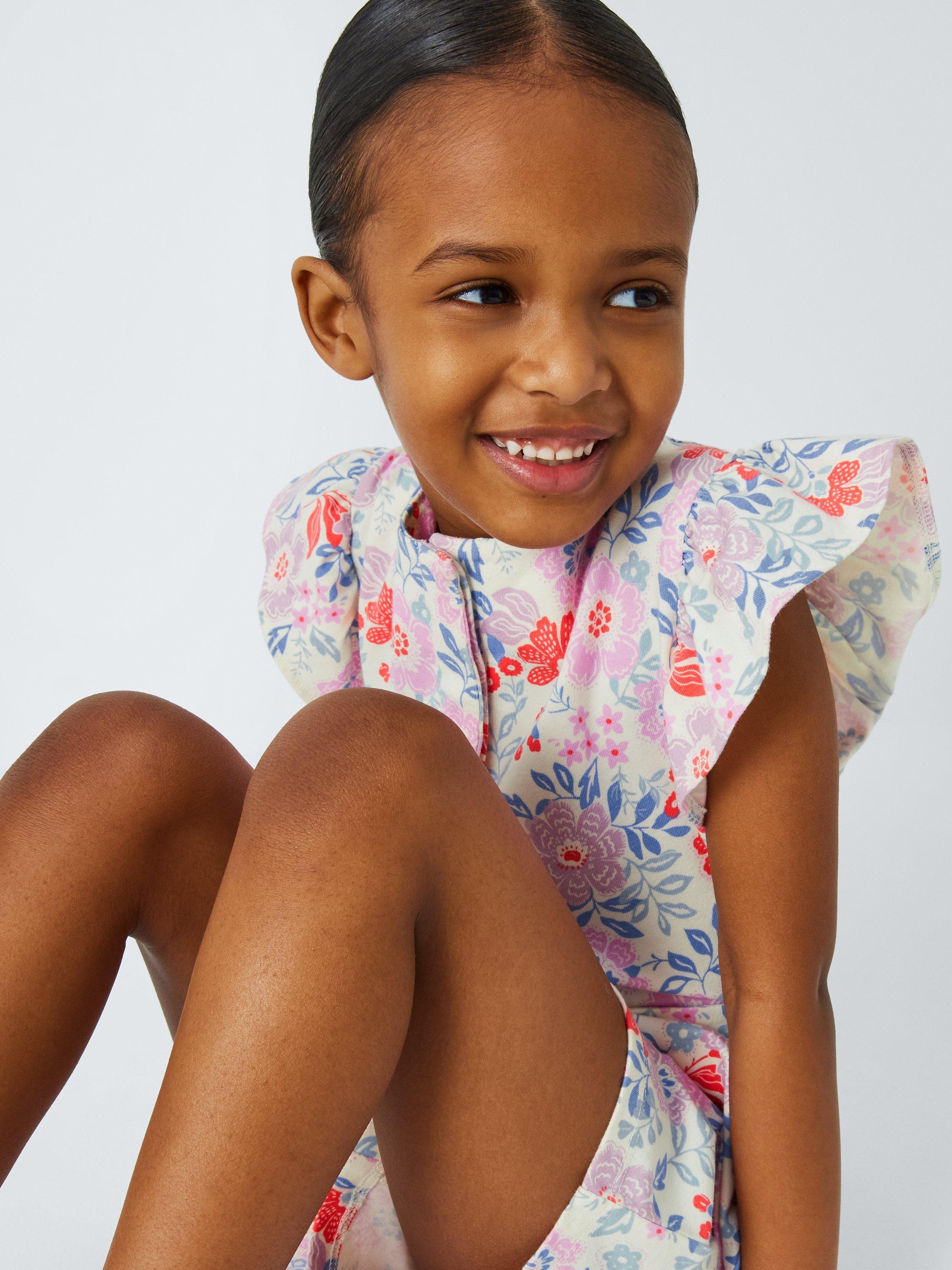 Product image 4 of 7, which shows John Lewis Kids' Floral Belted Playsuit, Multi, 2 years