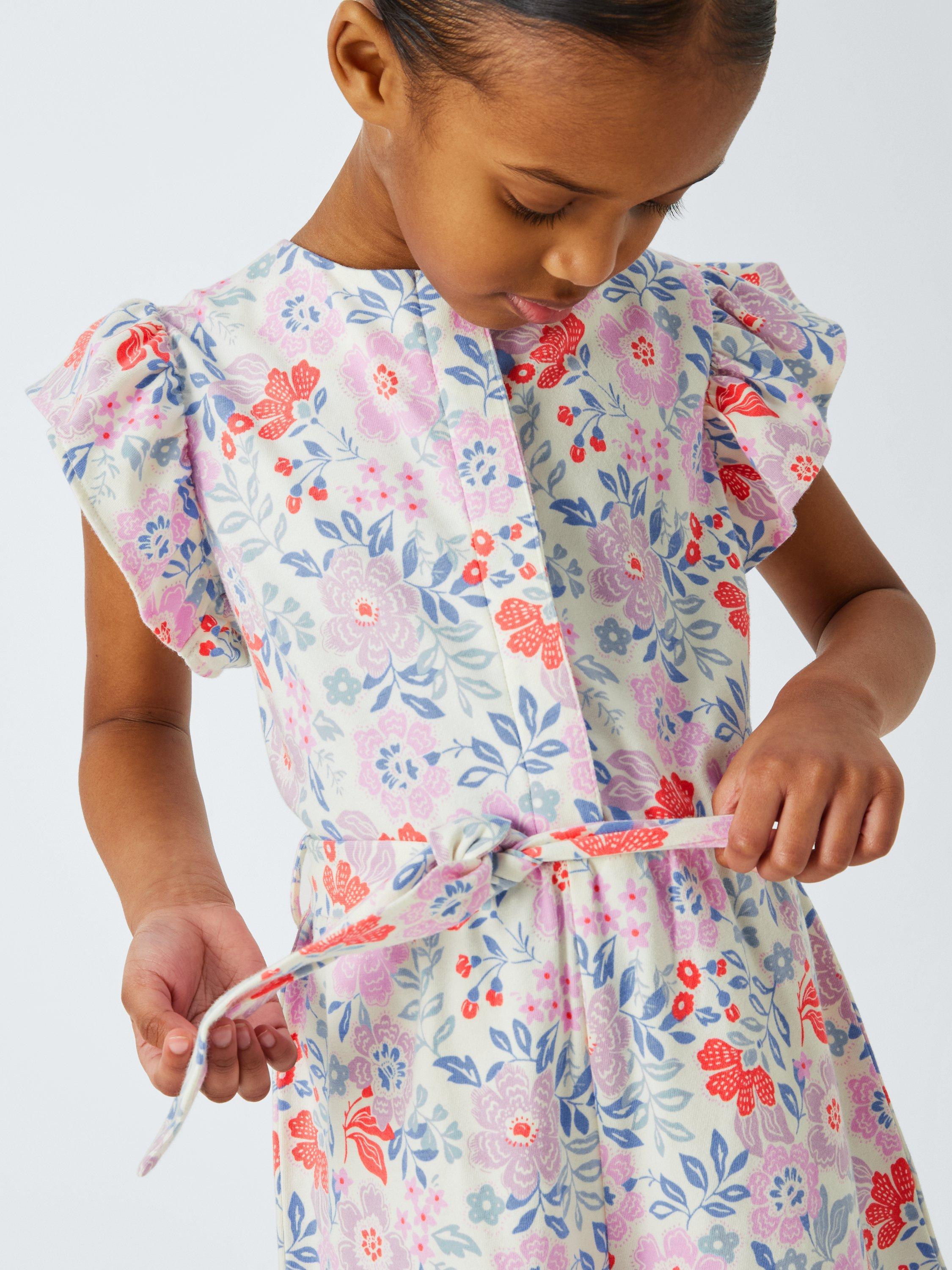 Product image 5 of 7, which shows John Lewis Kids' Floral Belted Playsuit, Multi, 2 years