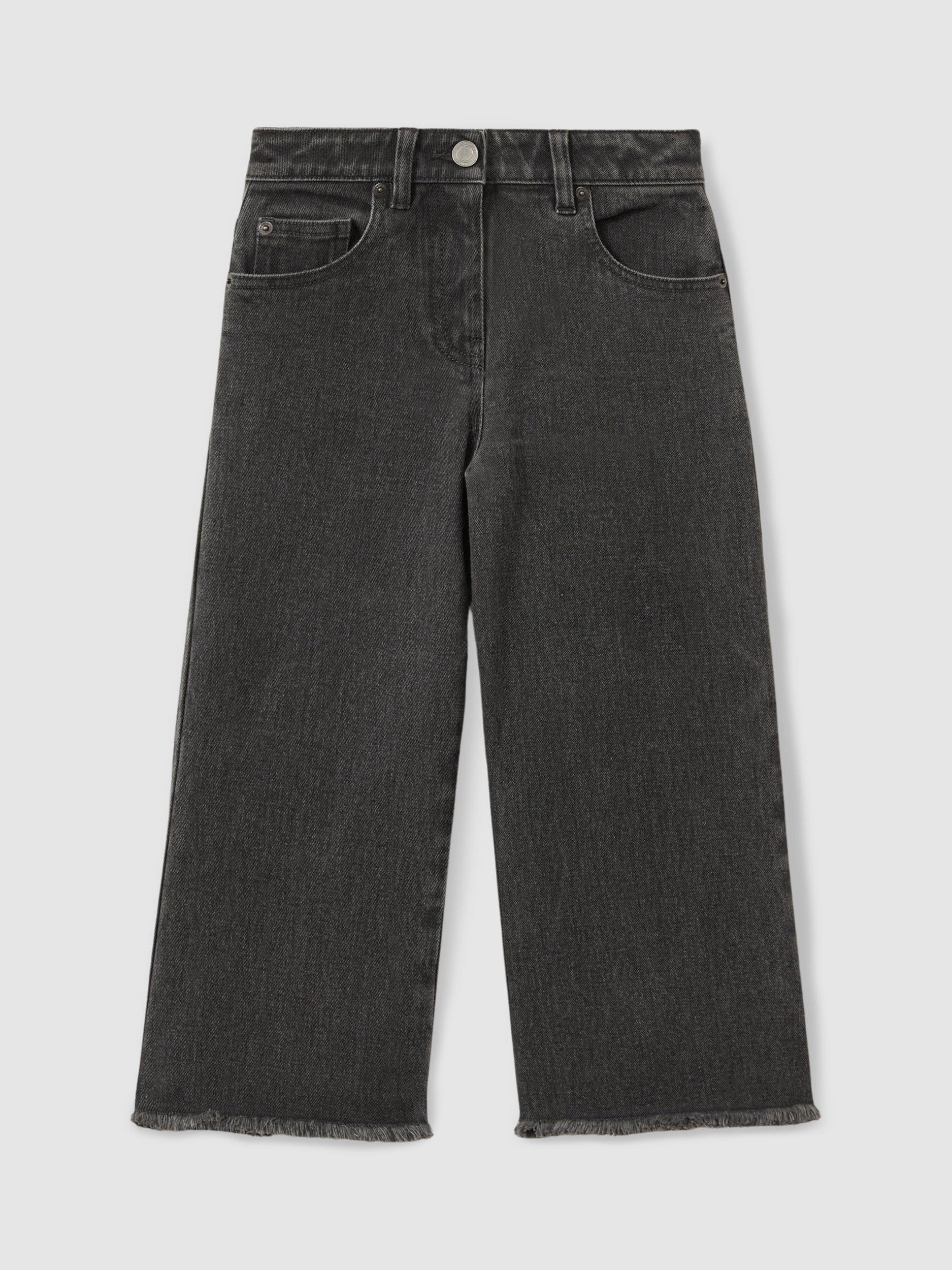 Product image 1 of 4, which shows Reiss Kids' Grayson Wide Leg Jeans, Grey, 4-5 years