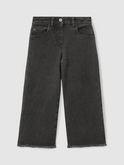 Reiss Kids' Grayson Wide Leg Jeans, Grey, Grey