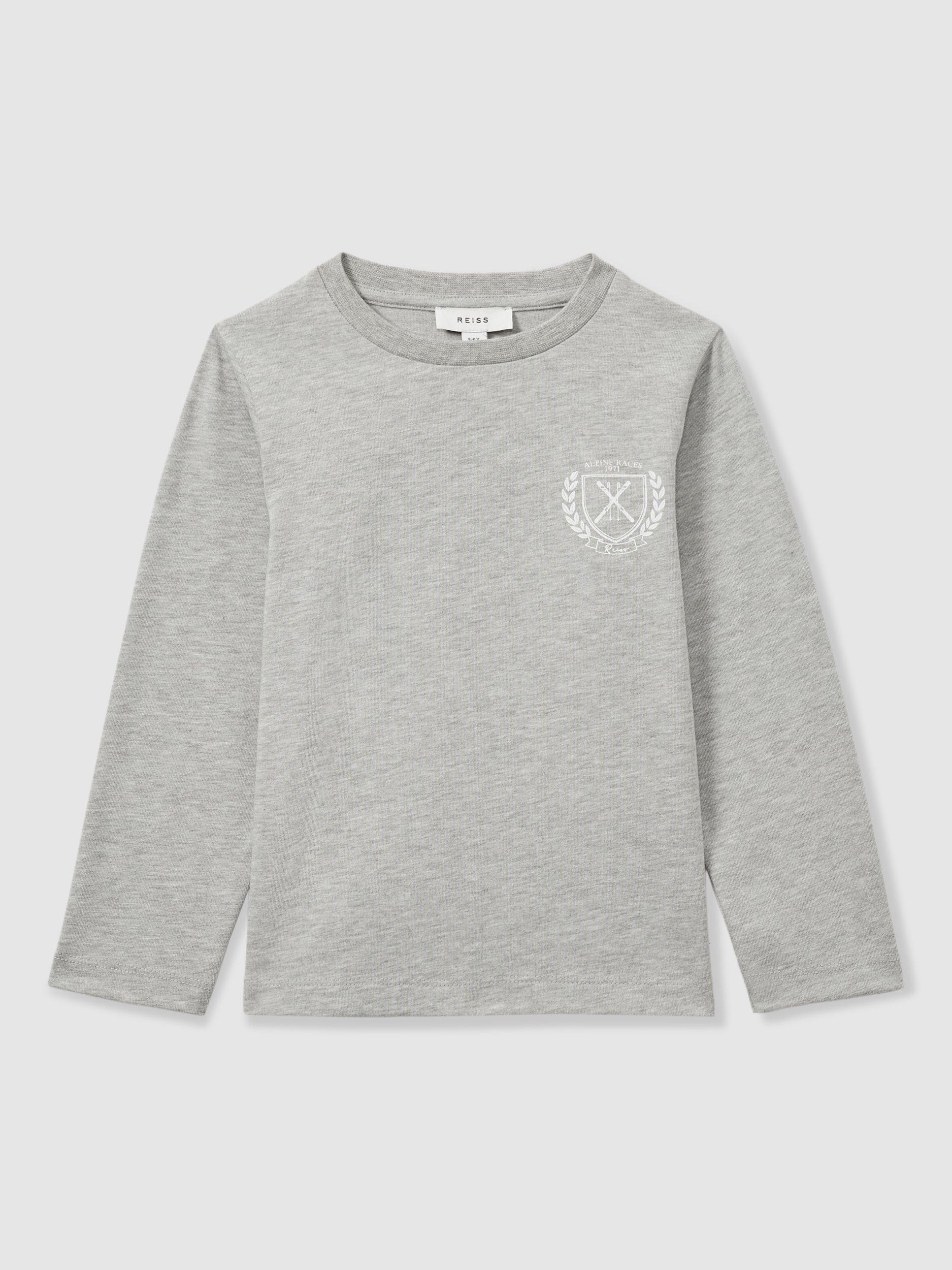 Reiss Kids' Emery Sweatshirt, Soft Grey Melange