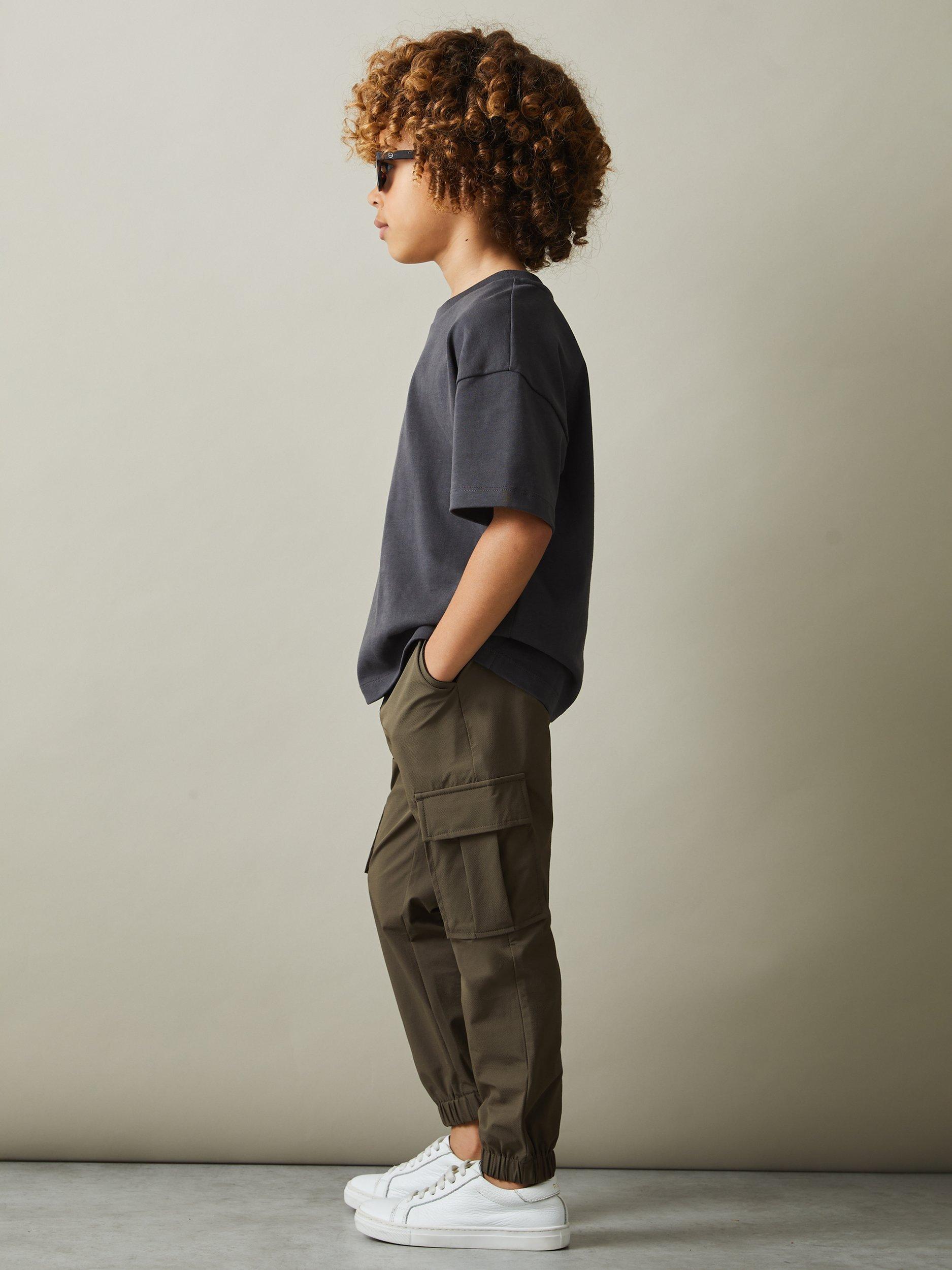 Product image 1 of 4, which shows Reiss Kids' Lucian Combat Trousers, Khaki, 13-14 years