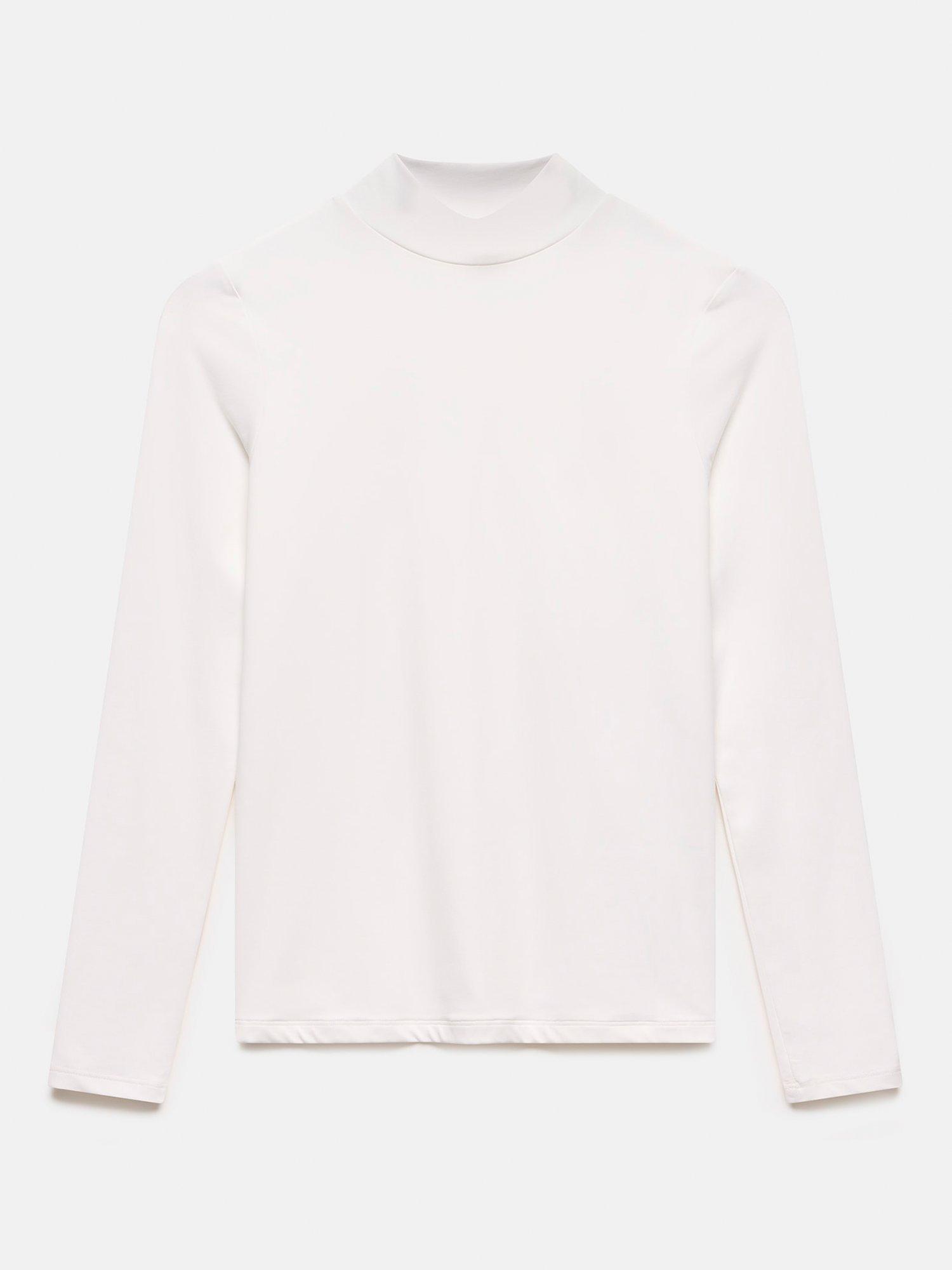 Mint Velvet Layering High Neck Long Sleeve Top Ivory L