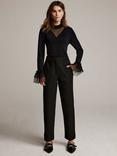 Mint Velvet Tailored Straight Trousers, Black