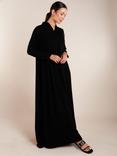 Aab Collared V Neck Maxi Dress, Black