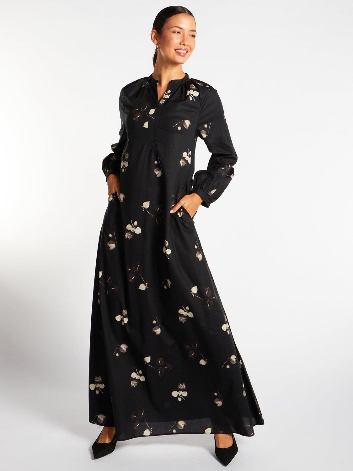 Aab Cordatus Maxi Dress, Black/Multi