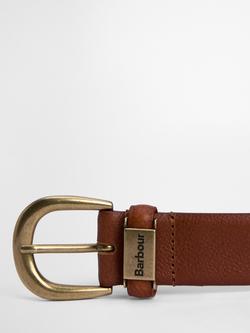 Barbour Clyde Leather Belt, Brown - view 2, Brown