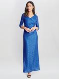 Gina Bacconi Fearne Lace Wrap Dress, Blue