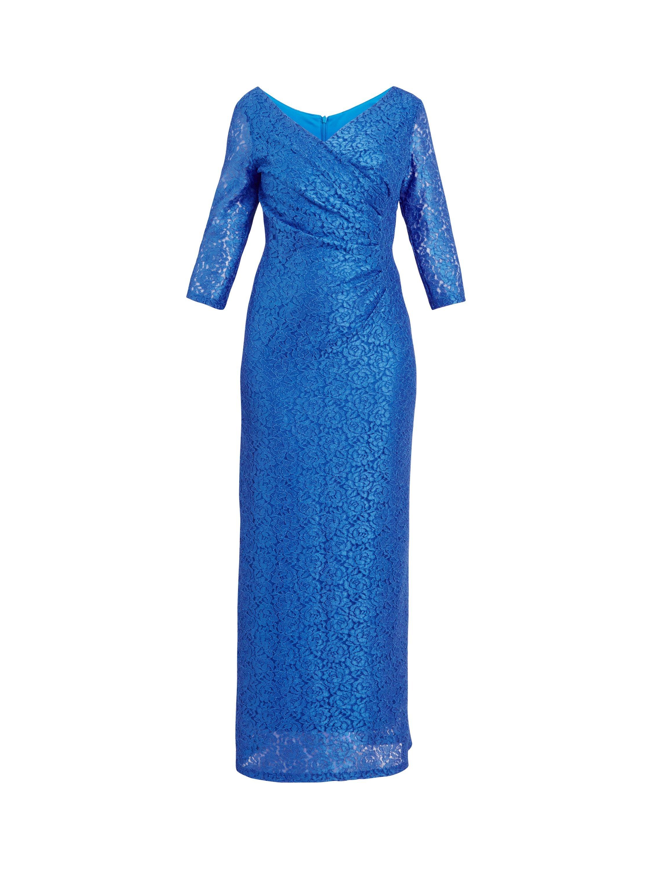 Product image 4 of 5, which shows Gina Bacconi Fearne Lace Wrap Dress, Blue, 8