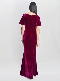 Gina Bacconi Minka Velvet Maxi Dress, Red - view 2, Red