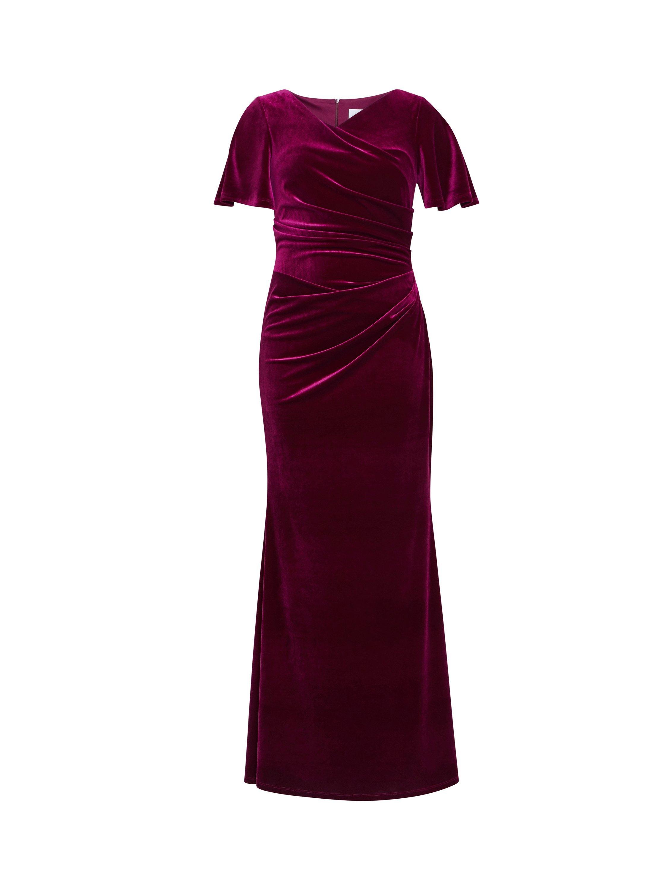 Product image 4 of 6, which shows Gina Bacconi Minka Velvet Maxi Dress, Red, 8