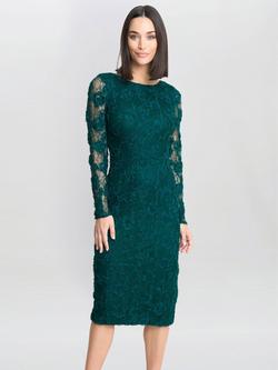 Gina Bacconi Scarlett Corded Lace Dress, Green, Green