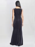 Gina Bacconi Selena Velvet Maxi Dress, Grey