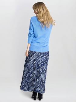 Gina Bacconi Mischa Pleat Skirt, Black/Blue - view 2, Black/Blue