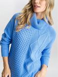 Gina Bacconi Lissette Roll Neck Jumper, Blue