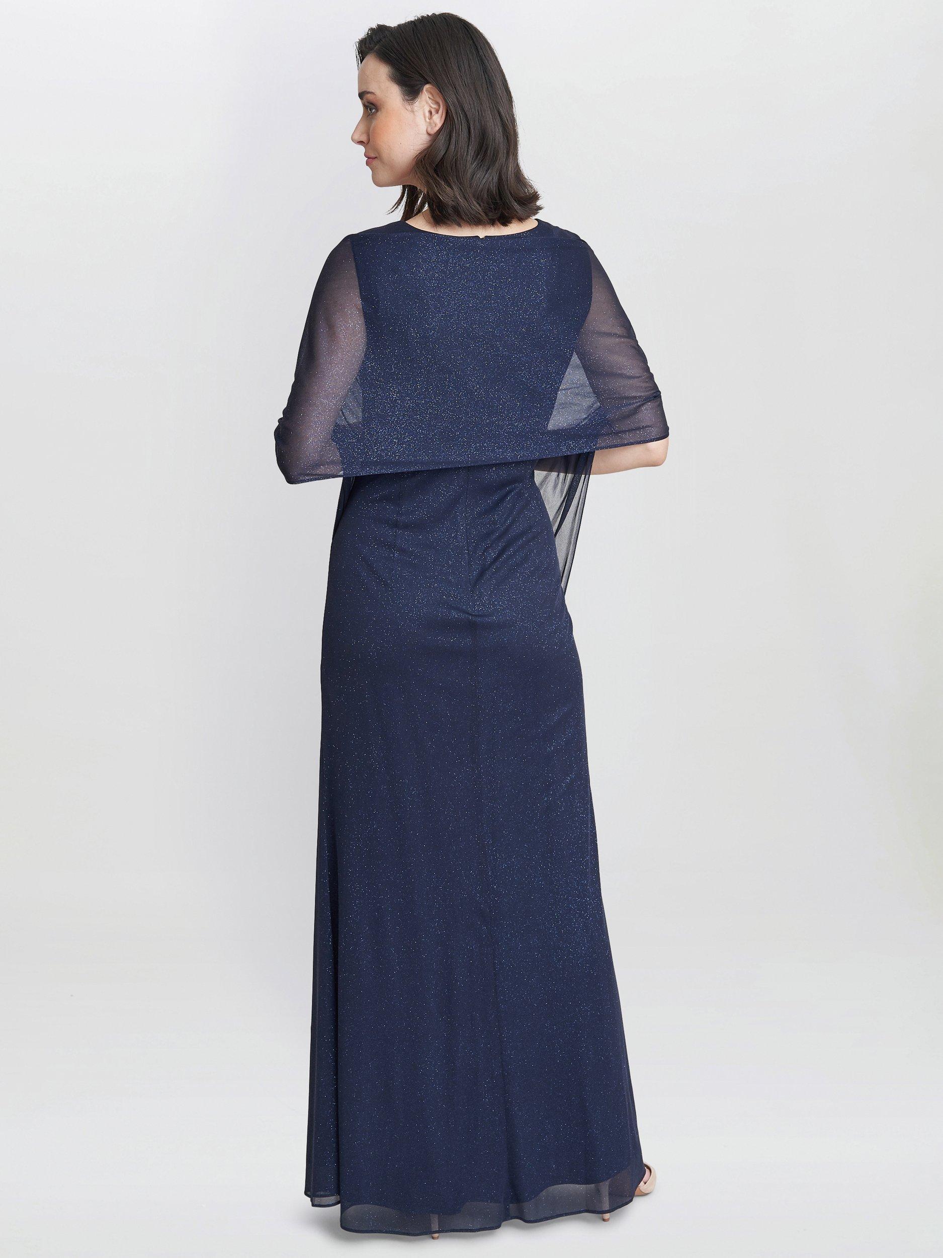 Product image 2 of 5, which shows Gina Bacconi Alicia Maxi Dress, Navy, 10